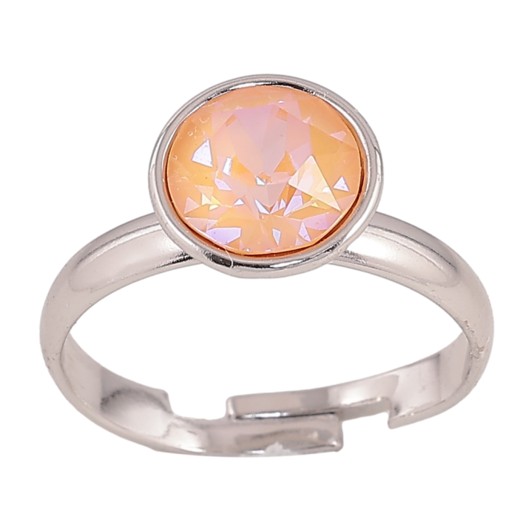 Каблучка Xuping колір Родій з кр-ми Swarovski "Кристал Peach Delite" ø 10мм фото №16