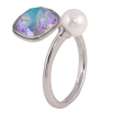 Каблучка Xuping колір Родій з кр-ми Swarovski "Кристал Peridot Shimmer з перлиною, ø 10мм та 6мм" фото №4 Каблучка Xuping колір Родій з кр-ми Swarovski "Кристал Peridot Shimmer з перлиною, ø 10мм та 6мм" фото №4