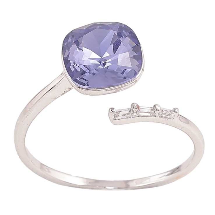 Каблучка Xuping колір Родій з кр-ми Swarovski "Кристал Provence Lavender" фото №15