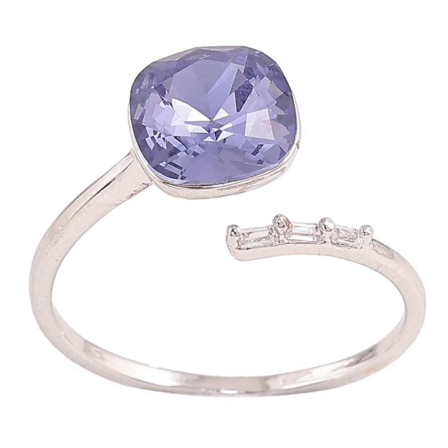 Кольцо Xuping цвет Родий с кр-ми Swarovski "Кристалл Provence Lavender с кристаллами" фото №1