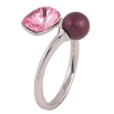 Кольцо Xuping цвет Родий с кр-ми Swarovski "Кристалл Rose с шариком, ø 6мм, 6х8мм" фото №3