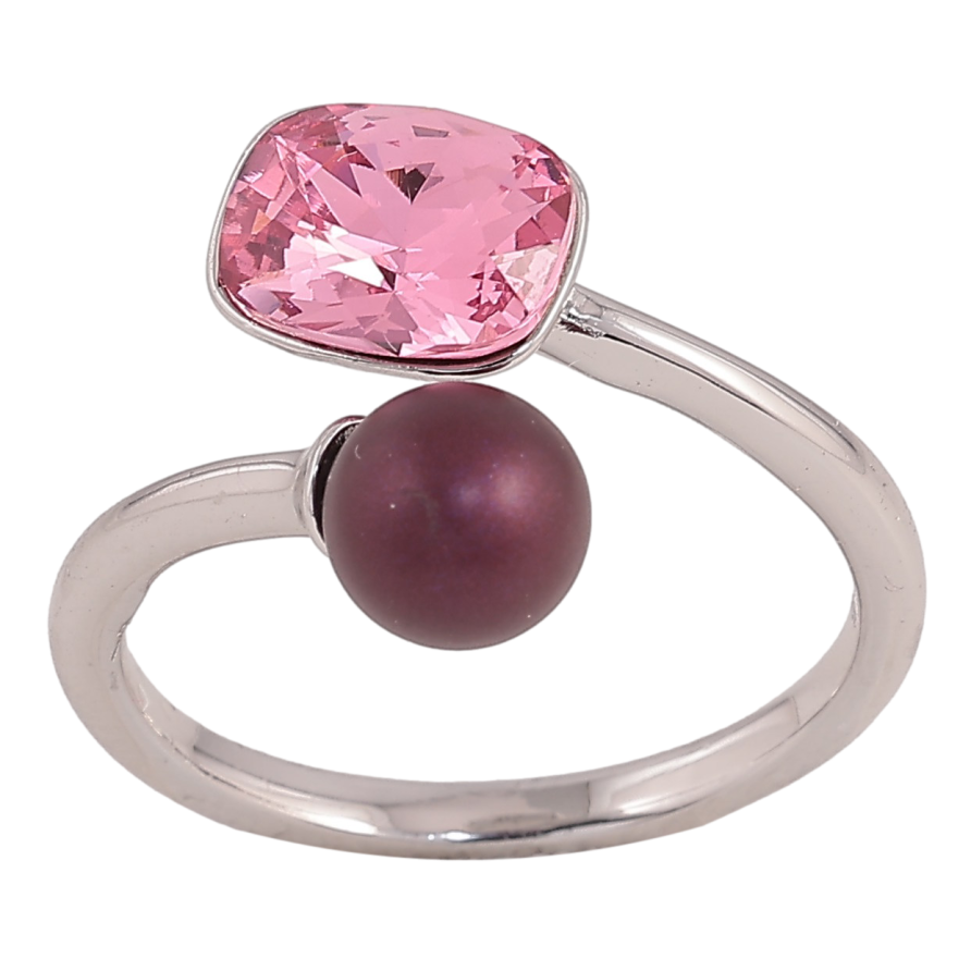 Кольцо Xuping цвет Родий с кр-ми Swarovski "Кристалл Rose с шариком, ø 6мм, 6х8мм" фото №1
