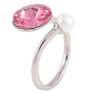 Каблучка Xuping колір Родій з кр-ми Swarovski "Кристал Rose з перлиною, ø 5мм и 11мм" фото №3 Каблучка Xuping колір Родій з кр-ми Swarovski "Кристал Rose з перлиною, ø 5мм и 11мм" фото №3