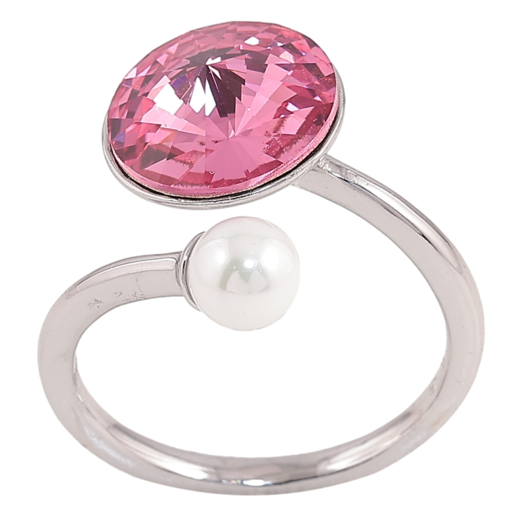 Каблучка Xuping колір Родій з кр-ми Swarovski "Кристал Rose з перлиною, ø 5мм и 11мм" фото №12 Каблучка Xuping колір Родій з кр-ми Swarovski "Кристал Rose з перлиною, ø 5мм и 11мм" фото №12