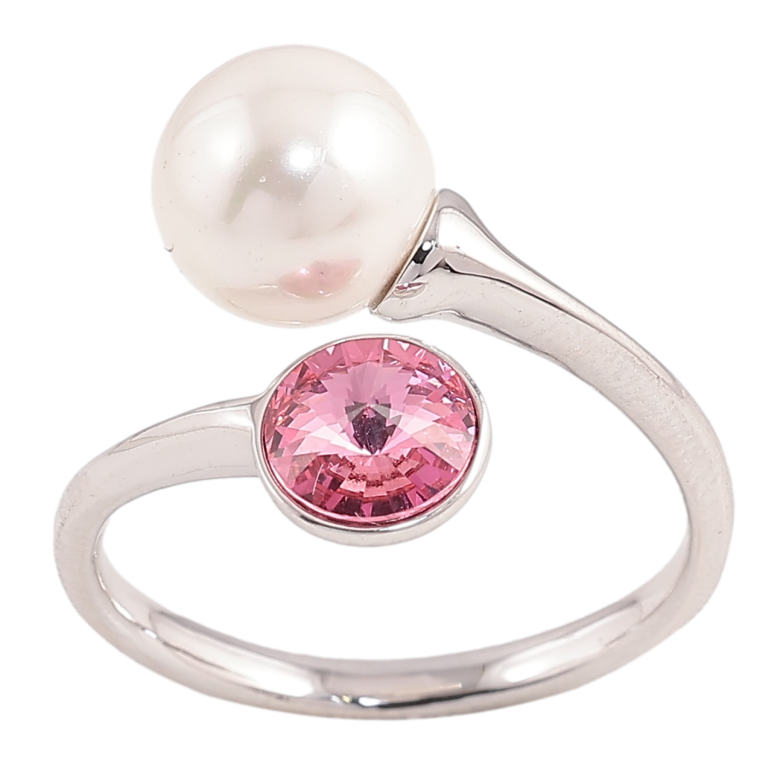 Каблучка Xuping колір Родій з кр-ми Swarovski "Кристал Rose з перлиною" фото №7 Каблучка Xuping колір Родій з кр-ми Swarovski "Кристал Rose з перлиною" фото №7