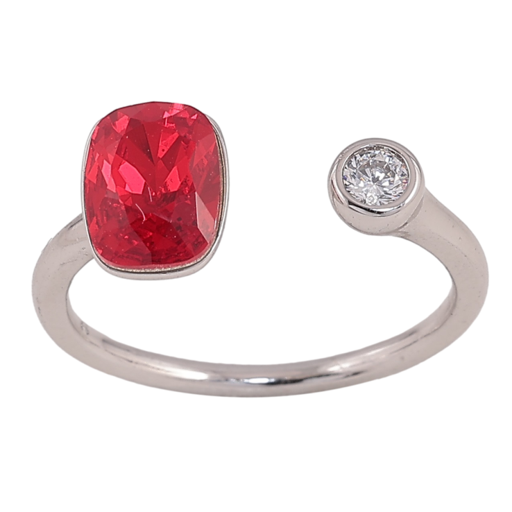 Каблучка Xuping колір Родій з кр-ми Swarovski "Кристал Siam з кристалом" фото №8