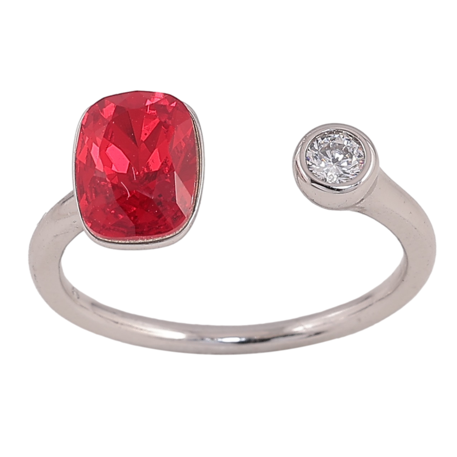 Кольцо Xuping цвет Родий с кр-ми Swarovski "Кристалл Siam с кристаллом" фото №1 Кольцо Xuping цвет Родий с кр-ми Swarovski "Кристалл Siam с кристаллом" фото №1