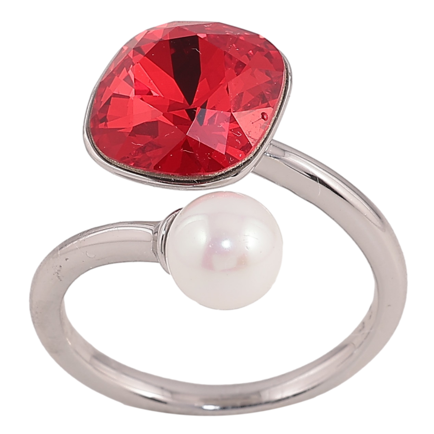 Кольцо Xuping цвет Родий с кр-ми Swarovski "Кристалл Siam с жемчужиной, ø 10мм и 6мм" фото №1 Кольцо Xuping цвет Родий с кр-ми Swarovski "Кристалл Siam с жемчужиной, ø 10мм и 6мм" фото №1