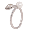 Каблучка Xuping колір Родій з кр-ми Swarovski "Кристал Clear з перлиною" фото №2