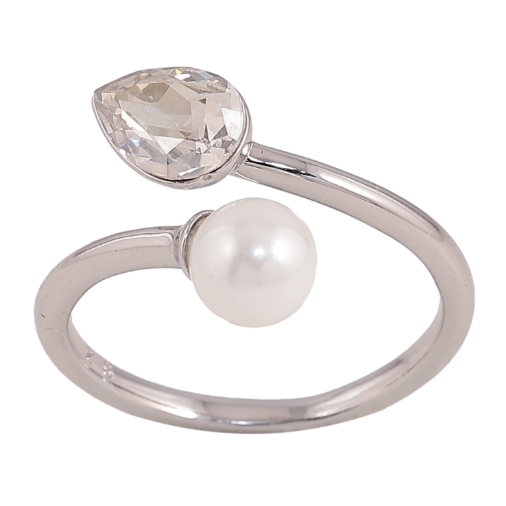 Каблучка Xuping колір Родій з кр-ми Swarovski "Кристал Clear з перлиною" фото №14 Каблучка Xuping колір Родій з кр-ми Swarovski "Кристал Clear з перлиною" фото №14