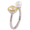 Кольцо Xuping цвет Родий с кр-ми Swarovski "Кристалл Sunshine DeLite с жемчугом, ø 6мм и 9мм" фото №4 Кольцо Xuping цвет Родий с кр-ми Swarovski "Кристалл Sunshine DeLite с жемчугом, ø 6мм и 9мм" фото №4