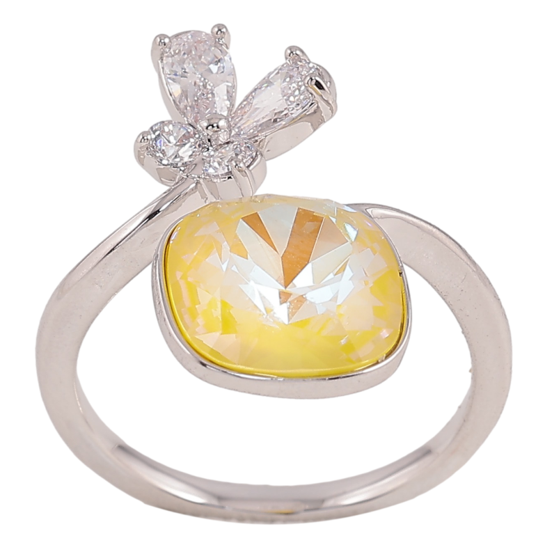 Каблучка Xuping колір Родій з кр-ми Swarovski "Кристал Sunshine Delite з метеликом" фото №16 Каблучка Xuping колір Родій з кр-ми Swarovski "Кристал Sunshine Delite з метеликом" фото №16