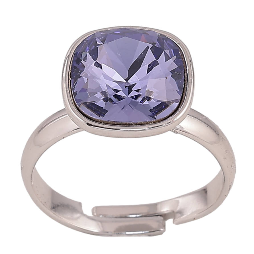 Кольцо Xuping цвет Родий с кр-ми Swarovski "Кристалл Tanzanite" 12х12мм фото №1 Кольцо Xuping цвет Родий с кр-ми Swarovski "Кристалл Tanzanite" 12х12мм фото №1