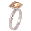 Каблучка Xuping колір Родій з кр-ми Swarovski "Кристал Topaz" 10х10мм фото №2 Каблучка Xuping колір Родій з кр-ми Swarovski "Кристал Topaz" 10х10мм фото №2
