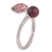 Кольцо Xuping цвет Родий с кр-ми Swarovski "Кристалл Topaz Shimmer с шариком, ø 6мм, 6х8мм" фото №3