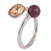 Кольцо Xuping цвет Родий с кр-ми Swarovski "Кристалл Topaz с шариком, ø 6мм, 6х8мм" фото №2