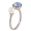Кольцо Xuping цвет Родий с кр-ми Swarovski "Кристалл Topaz Shimmer с жемчужиной" ø 7 и 9см фото №3 Кольцо Xuping цвет Родий с кр-ми Swarovski "Кристалл Topaz Shimmer с жемчужиной" ø 7 и 9см фото №3
