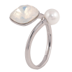 Кольцо Xuping цвет Родий с кр-ми Swarovski "Кристалл White Opal с жемчужиной, ø 10мм и 6мм" фото №2