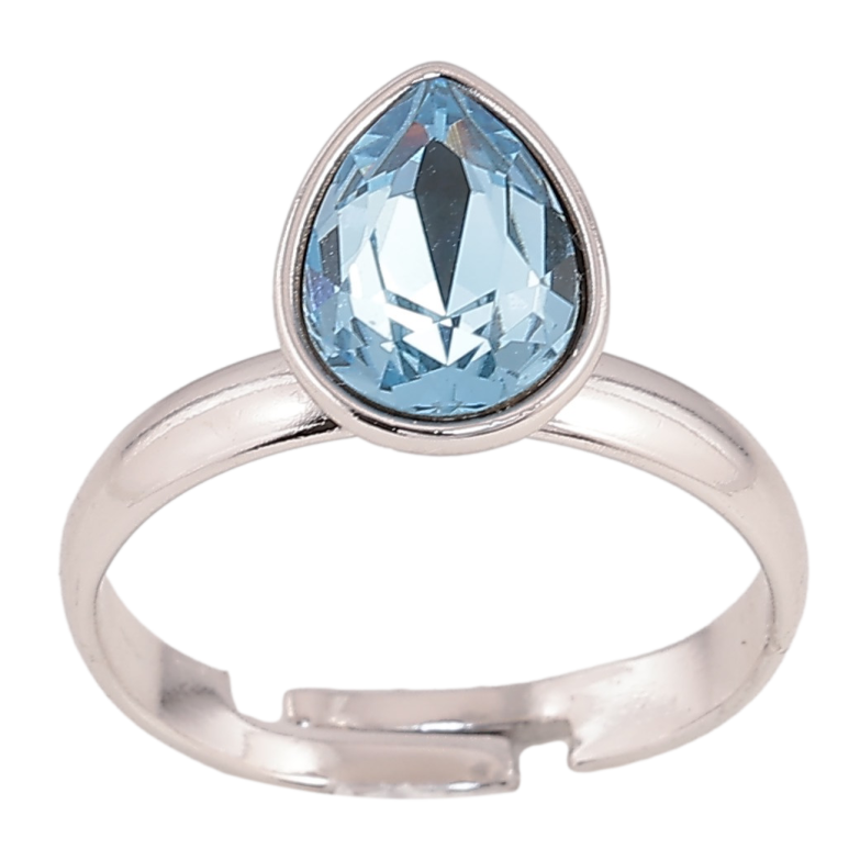 Каблучка Xuping колір Родій з кр-ми Swarovski "Кристальна крапелька Aquamarine" фото №17 Каблучка Xuping колір Родій з кр-ми Swarovski "Кристальна крапелька Aquamarine" фото №17