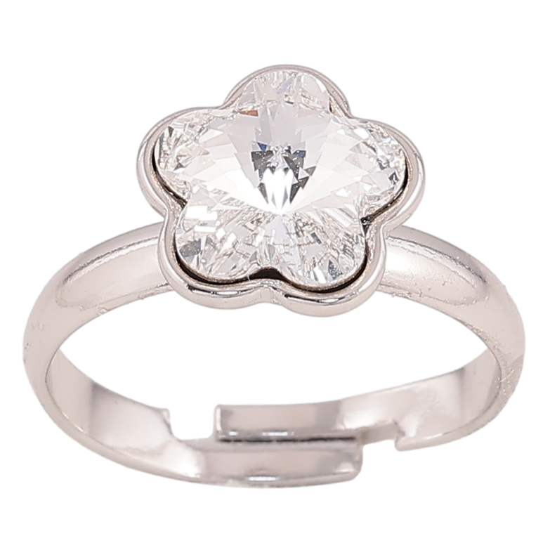 Кольцо Xuping цвет Родий с кр-ми Swarovski "Кристальный цветочек Clear" фото №1 Кольцо Xuping цвет Родий с кр-ми Swarovski "Кристальный цветочек Clear" фото №1