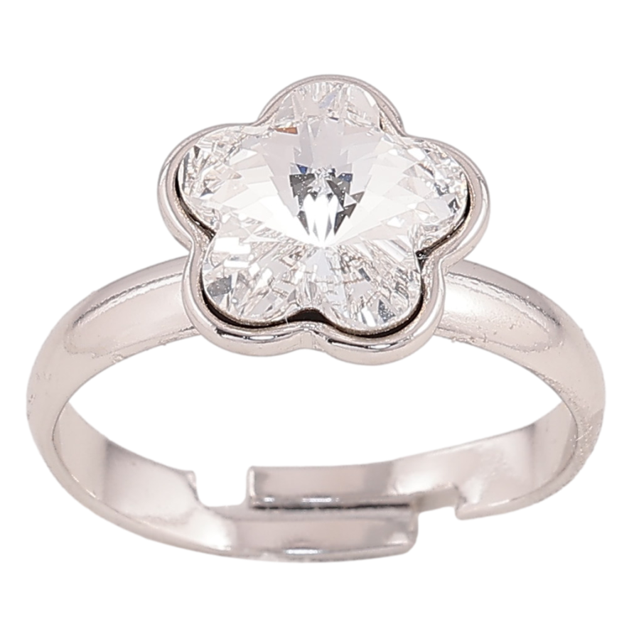 Кольцо Xuping цвет Родий с кр-ми Swarovski "Кристальный цветочек Clear" фото №1 Кольцо Xuping цвет Родий с кр-ми Swarovski "Кристальный цветочек Clear" фото №1