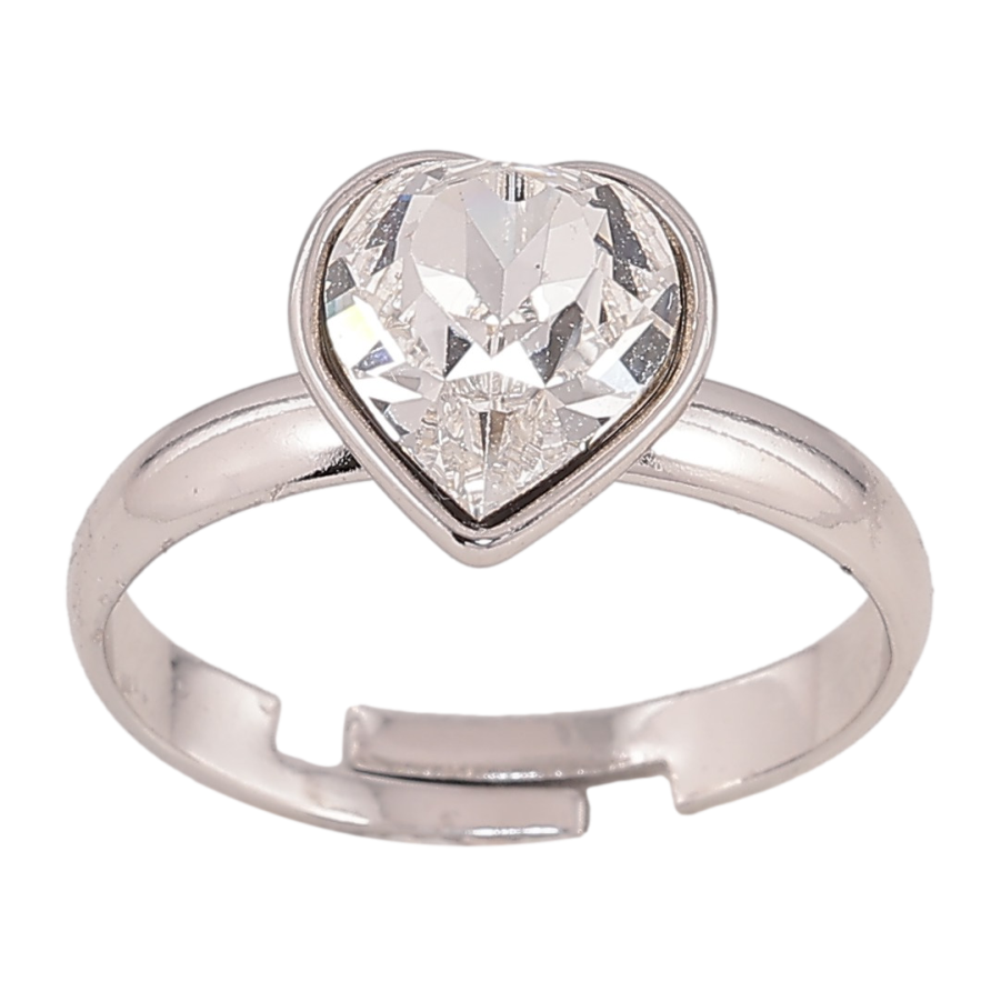Кольцо Xuping цвет Родий с кр-ми Swarovski Кристальное сердце Clear фото №1 Кольцо Xuping цвет Родий с кр-ми Swarovski Кристальное сердце Clear фото №1