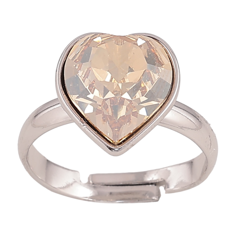 Кольцо Xuping цвет Родий с кр-ми Swarovski "Кристальное сердце Golden Shadow" фото №5 Кольцо Xuping цвет Родий с кр-ми Swarovski "Кристальное сердце Golden Shadow" фото №5