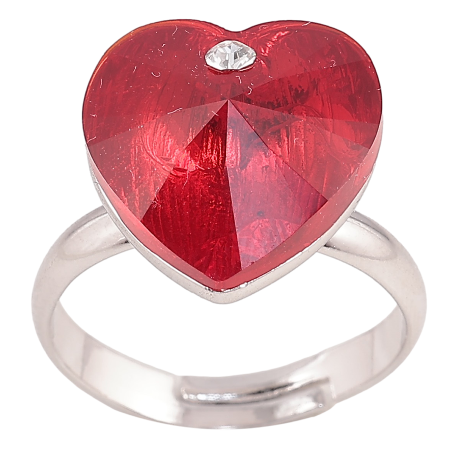 Каблучка Xuping колір Родій з кр-ми Swarovski "Кристальне серце Siam" фото №1 Каблучка Xuping колір Родій з кр-ми Swarovski "Кристальне серце Siam" фото №1