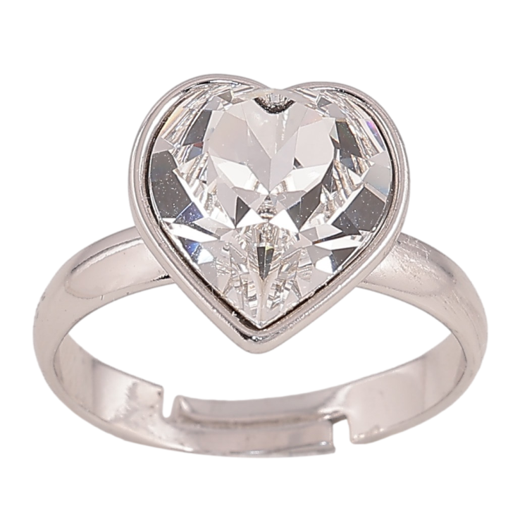 Кольцо Xuping цвет Родий с кр-ми Swarovski "Кристальное сердце Clear" фото №4 Кольцо Xuping цвет Родий с кр-ми Swarovski "Кристальное сердце Clear" фото №4