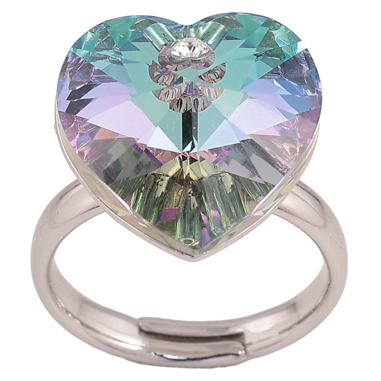 Каблучка Xuping колір Родій з кр-ми Swarovski "Кристальне серце Paradise Shine" фото №1 Каблучка Xuping колір Родій з кр-ми Swarovski "Кристальне серце Paradise Shine" фото №1