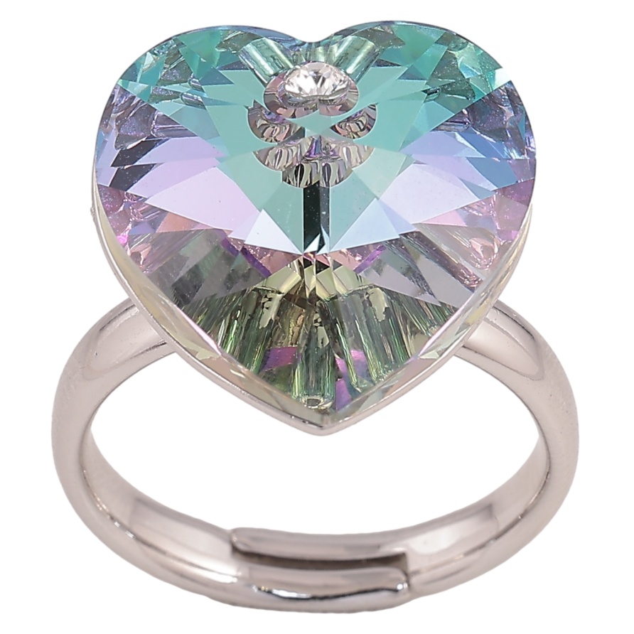 Каблучка Xuping колір Родій з кр-ми Swarovski "Кристальне серце Paradise Shine" фото №1 Каблучка Xuping колір Родій з кр-ми Swarovski "Кристальне серце Paradise Shine" фото №1
