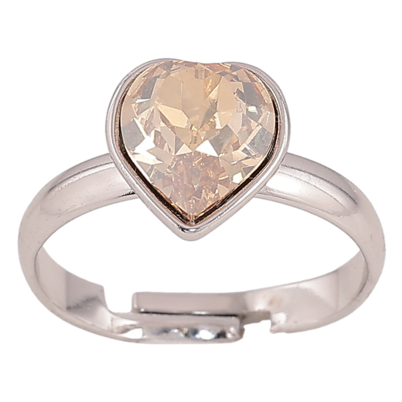 Каблучка Xuping колір Родій з кр-ми Swarovski "Кристальне серце Golden Shadow" фото №8