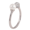 Кольцо Xuping цвет Родий с кр-ми Swarovski "Кристальный кубик Paradise Shine с жемчугом, ø 6мм, 4х4мм" фото №4