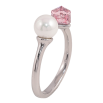 Кольцо Xuping цвет Родий с кр-ми Swarovski "Кристальный кубик Rose с жемчугом, ø 6мм, 4х4мм" фото №3 Кольцо Xuping цвет Родий с кр-ми Swarovski "Кристальный кубик Rose с жемчугом, ø 6мм, 4х4мм" фото №3