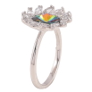 Каблучка Xuping колір Родій з кр-ми Swarovski "Квітка з кристалом Vitrail Medium" фото №2