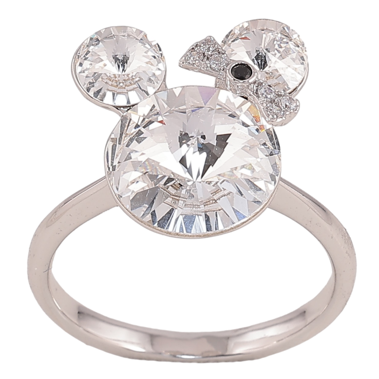 Кольцо Xuping цвет Родий с кр-ми Swarovski "Микки из кристаллов Clear" фото №9 Кольцо Xuping цвет Родий с кр-ми Swarovski "Микки из кристаллов Clear" фото №9