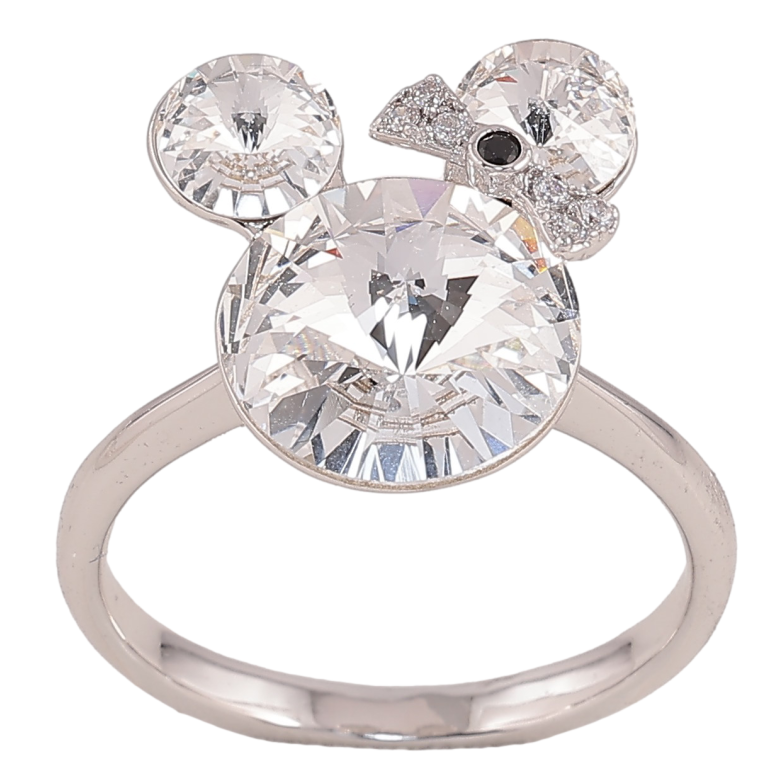 Каблучка Xuping колір Родій з кр-ми Swarovski "Міккі із кристалів Clear" фото №9 Каблучка Xuping колір Родій з кр-ми Swarovski "Міккі із кристалів Clear" фото №9
