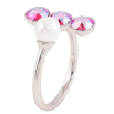 Каблучка Xuping колір Родій з кр-ми Swarovski "Три кристали Rose Shimmer з перлиною" фото №4 Каблучка Xuping колір Родій з кр-ми Swarovski "Три кристали Rose Shimmer з перлиною" фото №4