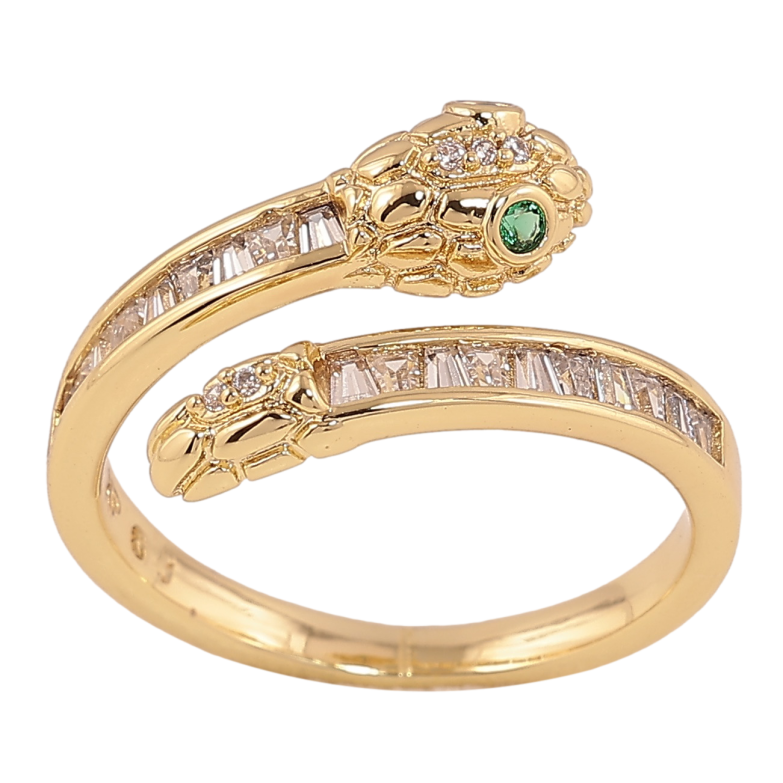 Каблучка Xuping колір позолота 14K змія з кристалами фото №4