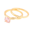 Кольцо Xuping цвет позолота 18K двойное с розовым кристаллом фото №3 Кольцо Xuping цвет позолота 18K двойное с розовым кристаллом фото №3