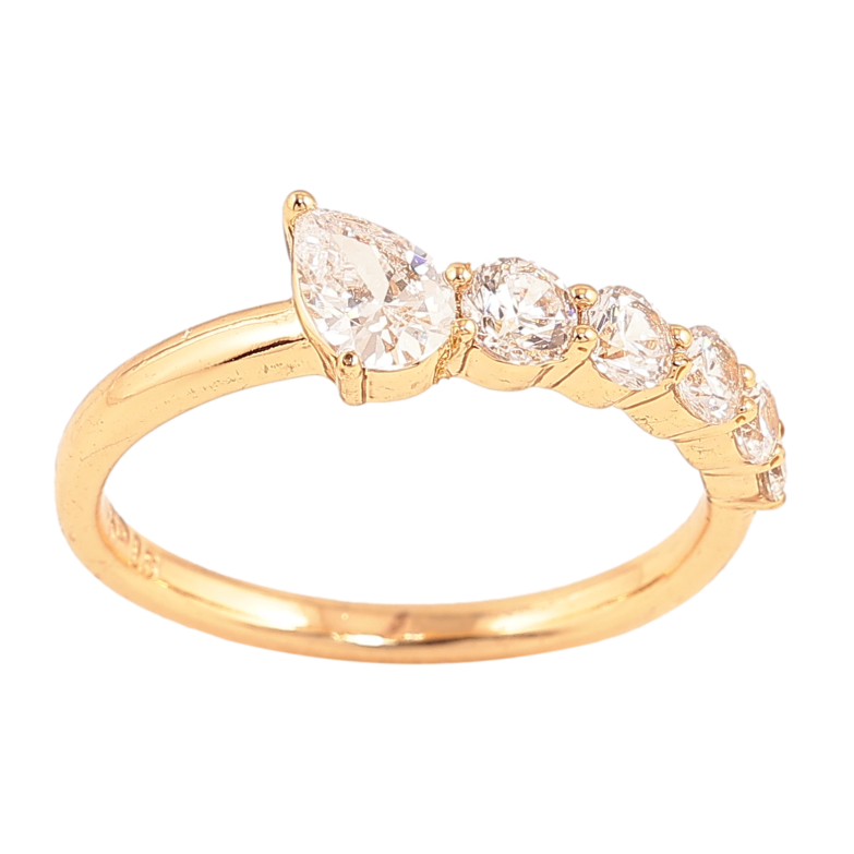 Каблучка Xuping колір позолота 18K доріжка кристалів фото №3