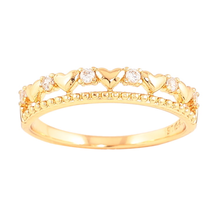 Кольцо Xuping цвет позолота 18K узор сердечки с кристаллами фото №19