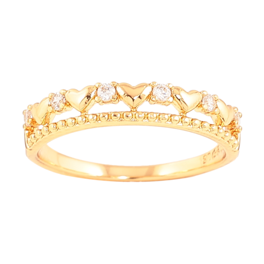 Кольцо Xuping цвет позолота 18K узор сердечки с кристаллами фото №1 Кольцо Xuping цвет позолота 18K узор сердечки с кристаллами фото №1