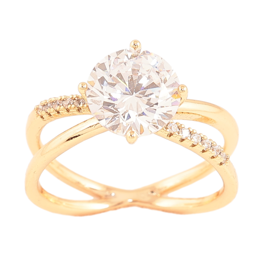 Кольцо Xuping цвет позолота 18K узор с кристаллами фото №1 Кольцо Xuping цвет позолота 18K узор с кристаллами фото №1
