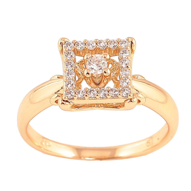 Каблучка Xuping колір позолота 18K візерунок з кристалами фото №6 Каблучка Xuping колір позолота 18K візерунок з кристалами фото №6
