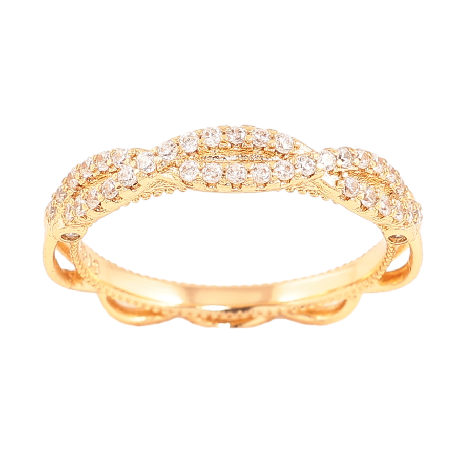 Кольцо Xuping цвет позолота 18K узор с кристаллами фото №1 Кольцо Xuping цвет позолота 18K узор с кристаллами фото №1