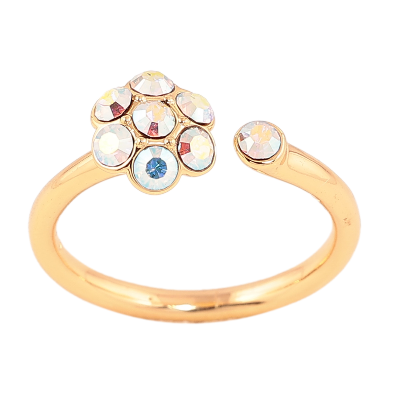 Каблучка Xuping колір позолота 18K з кристалами Swarovski квіточка фото №2 Каблучка Xuping колір позолота 18K з кристалами Swarovski квіточка фото №2