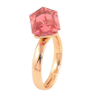 Кольцо Xuping цвет позолота 18K с кристаллами Swarovski  кристальный куб Siam 8х8мм фото №2