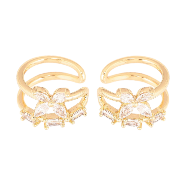 Сережки Xuping колір Позолота 14K кафи "Візерунок з кристалами" фото №6 Сережки Xuping колір Позолота 14K кафи "Візерунок з кристалами" фото №6