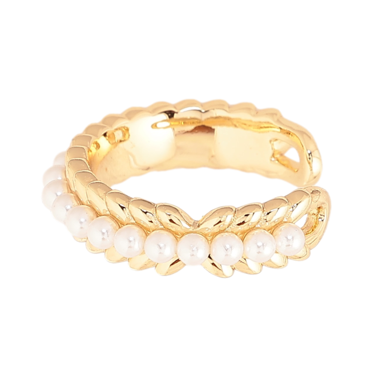 Серьги Xuping цвет Позолота 14K моно-каффа "Дорожка жемчужин" фото №12 Серьги Xuping цвет Позолота 14K моно-каффа "Дорожка жемчужин" фото №12